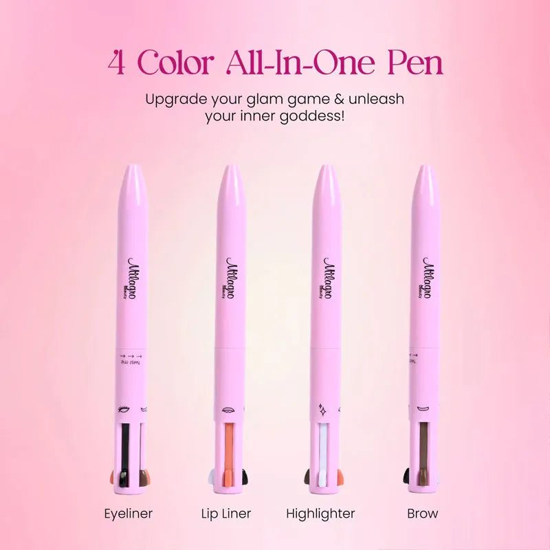 Pen - Eye Liner Brow, Lip Liner, Highlighter - Waterproof Makeup Pen 4 in 1 Makeup