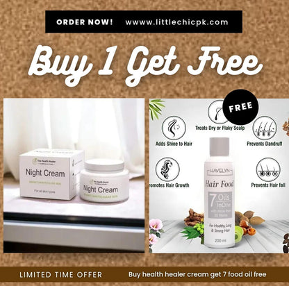 HEALTH HEALER NIGHT CREAM WITH FREE 7 FOOD HAIR OIL