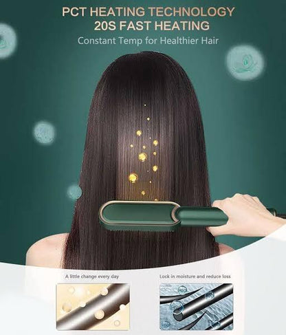 2-in-1 Electric Hair Straightener Brush