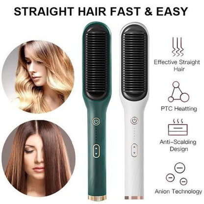 2-in-1 Electric Hair Straightener Brush