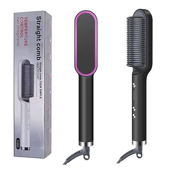 2-in-1 Electric Hair Straightener Brush