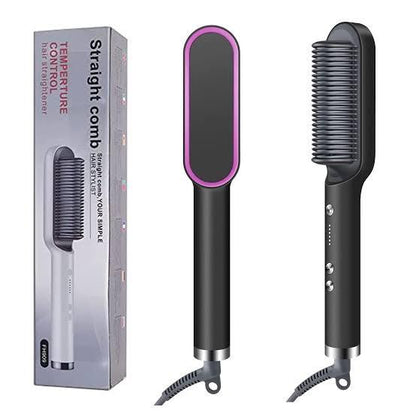 2-in-1 Electric Hair Straightener Brush