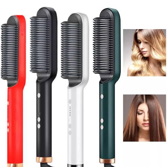 2-in-1 Electric Hair Straightener Brush