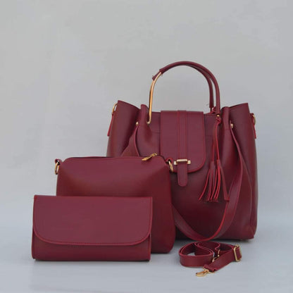 3pcs womens leather handbag