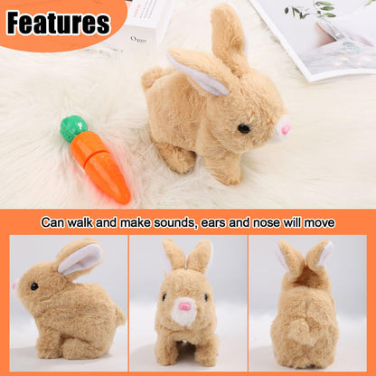 Interactive Walking Plush Bunny Toy – Moving Ears & Sound