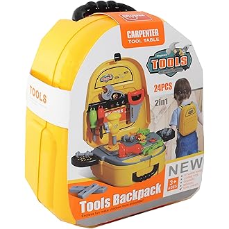 Little Hardware Tools Backpack for Kids - 22 Pieces Set - Tools Play House