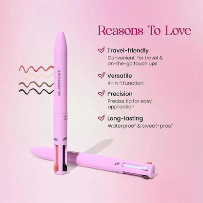 Pen - Eye Liner Brow, Lip Liner, Highlighter - Waterproof Makeup Pen 4 in 1 Makeup