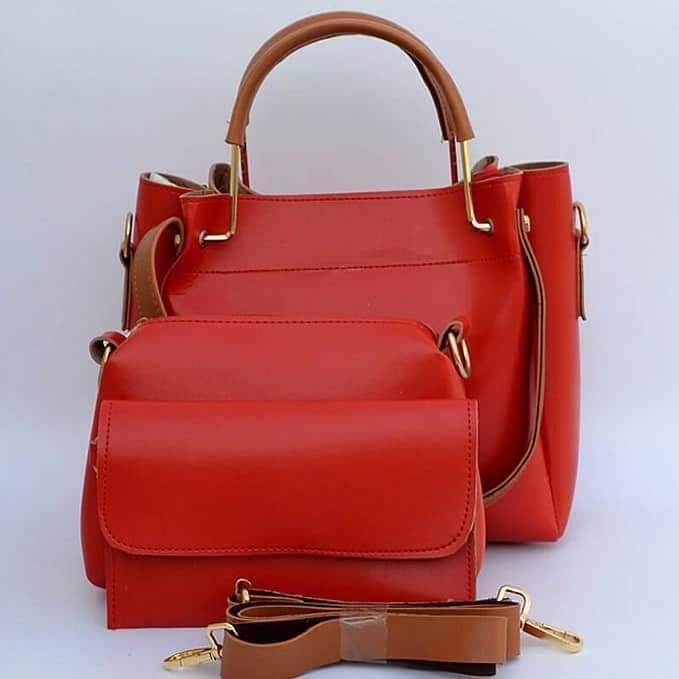 CASUAL 3PCS LEATHER HANDBAG