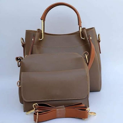 CASUAL 3PCS LEATHER HANDBAG