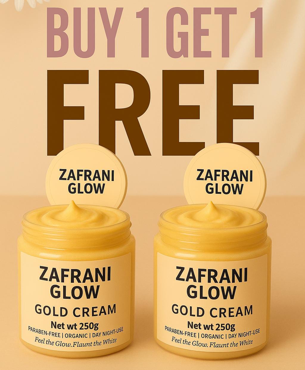 ZAFRANI GLOW GOLD CREAM BUY 1 GET 1 Free